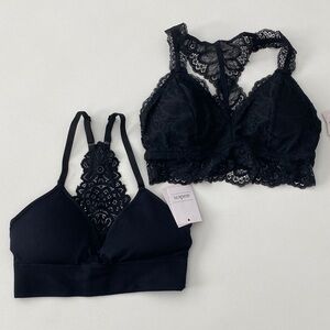 Elegant Black Lace Bralette Set